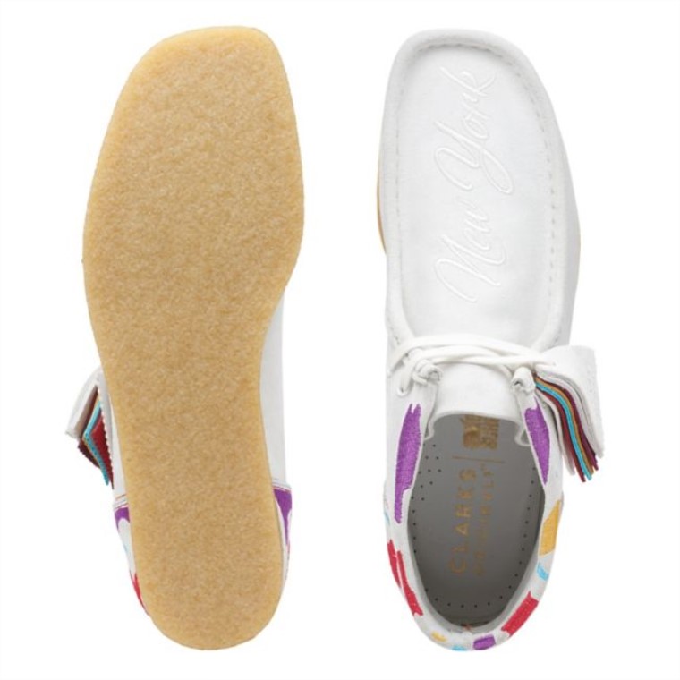 Wallabee Combi Blanco Bota Clarks Combi Blanco