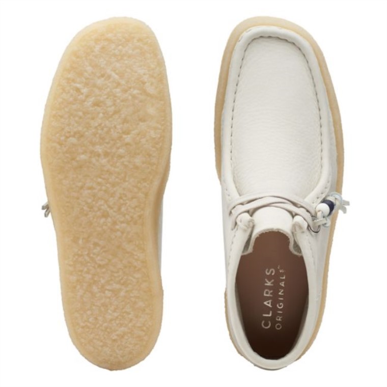Botas De Copa Wallabee De Nubuck Blanco Clarks Nubuck Blanco