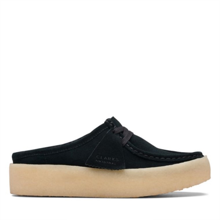 Copa Wallabee Lo Gamuza Negra Forrada Clarks Gamuza Negra Forrada