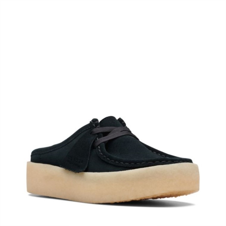 Copa Wallabee Lo Gamuza Negra Forrada Clarks Gamuza Negra Forrada