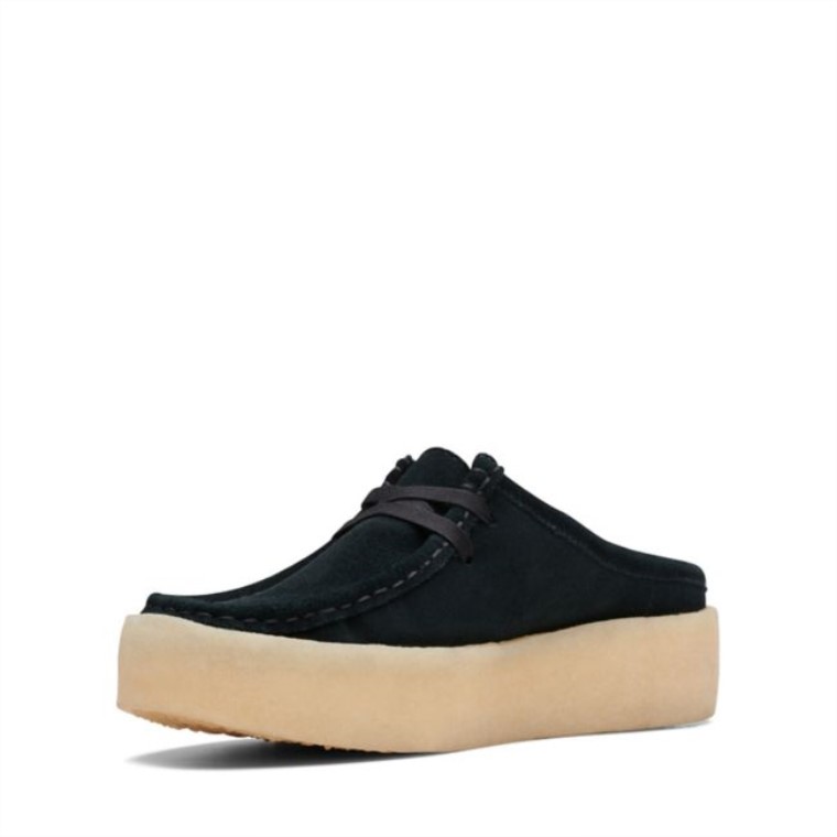 Copa Wallabee Lo Gamuza Negra Forrada Clarks Gamuza Negra Forrada