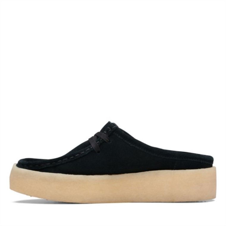 Copa Wallabee Lo Gamuza Negra Forrada Clarks Gamuza Negra Forrada