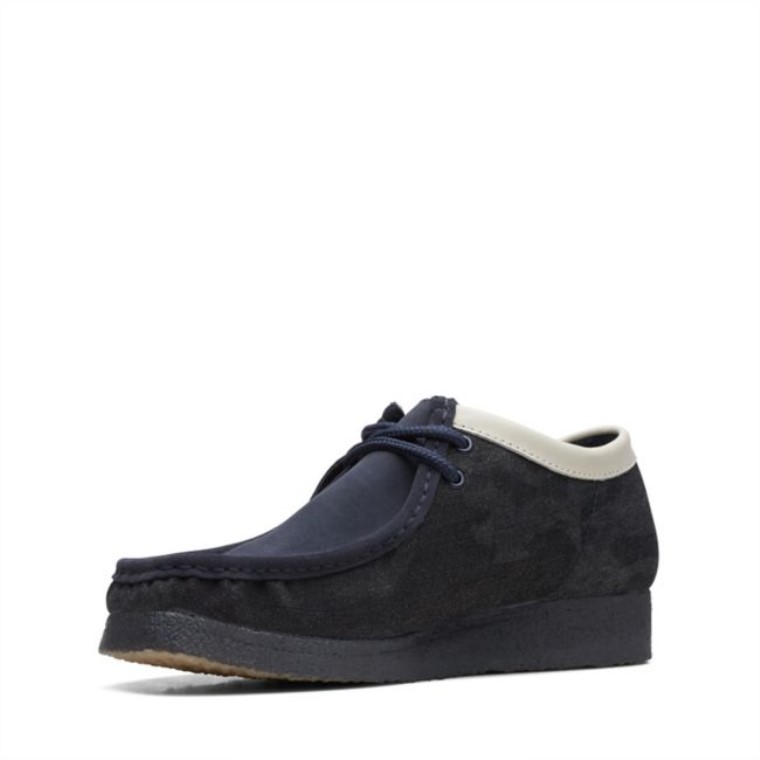 Wallabee Imitación De Mezclilla Azul Clarks Imitación De Mezclilla Azul