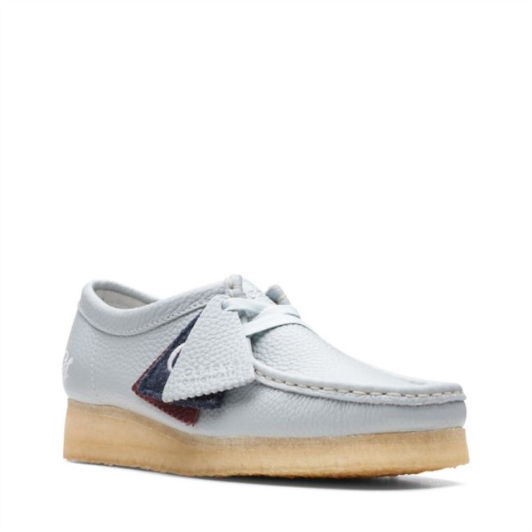 Wallabee Cuero Azul Claro Clarks Cuero Azul Claro