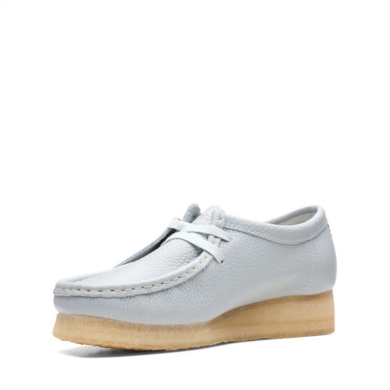 Wallabee Cuero Azul Claro Clarks Cuero Azul Claro