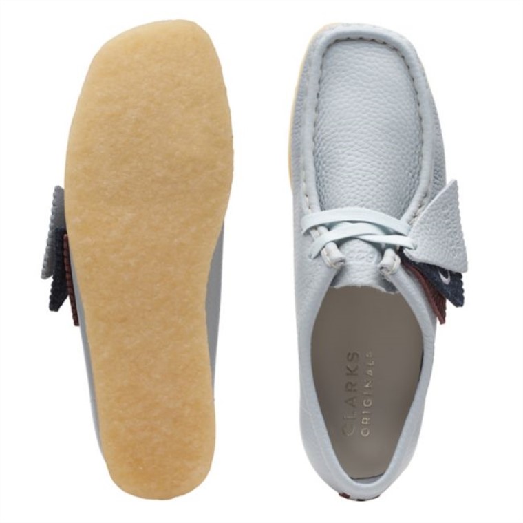 Wallabee Cuero Azul Claro Clarks Cuero Azul Claro