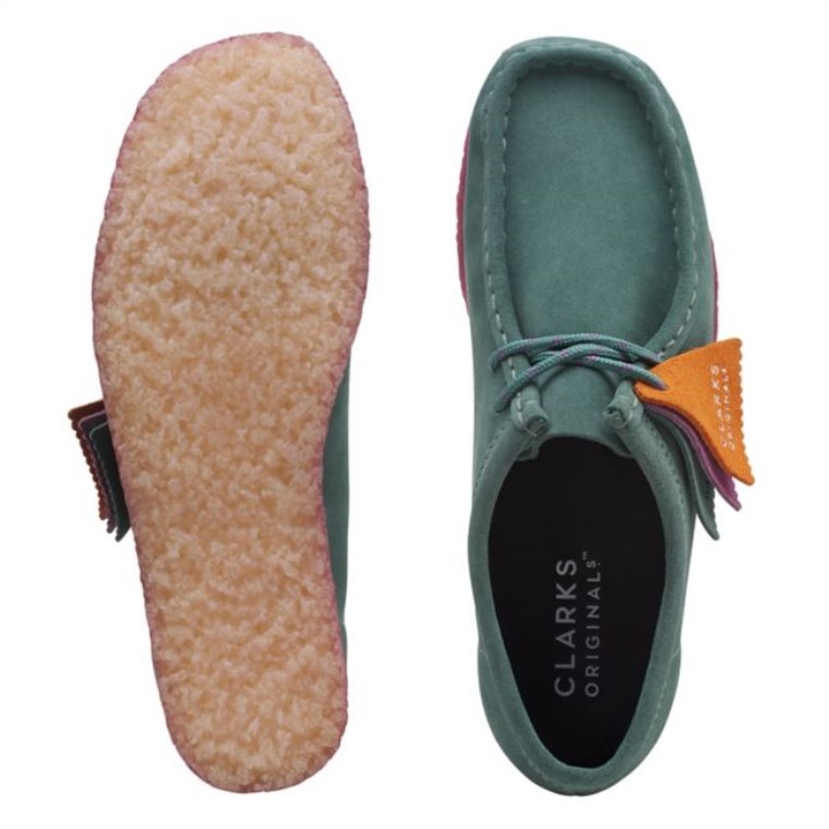 Wallabee Combinación Verde Azulado Combinación Verde Azulado Clarks
