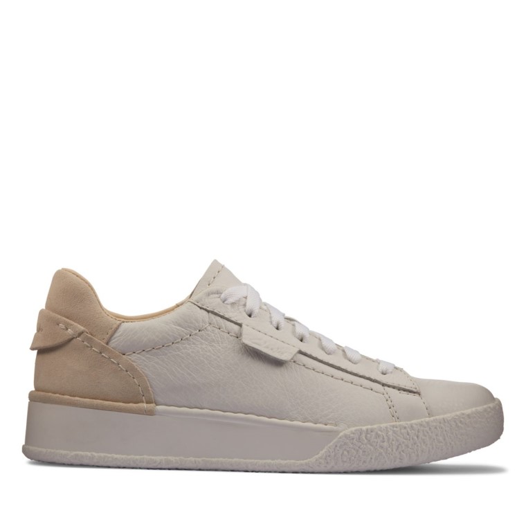 Cuero Blanco Clarks Craft Cup Encaje Cuero Blanco