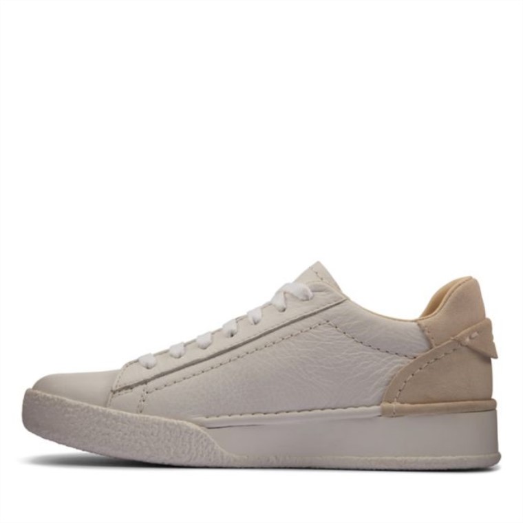 Cuero Blanco Clarks Craft Cup Encaje Cuero Blanco