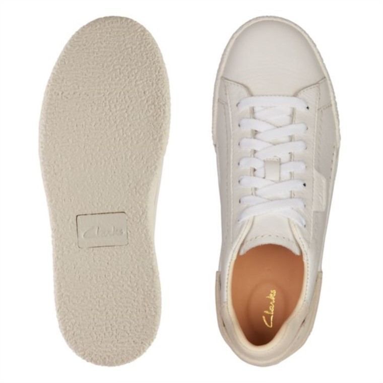 Cuero Blanco Clarks Craft Cup Encaje Cuero Blanco