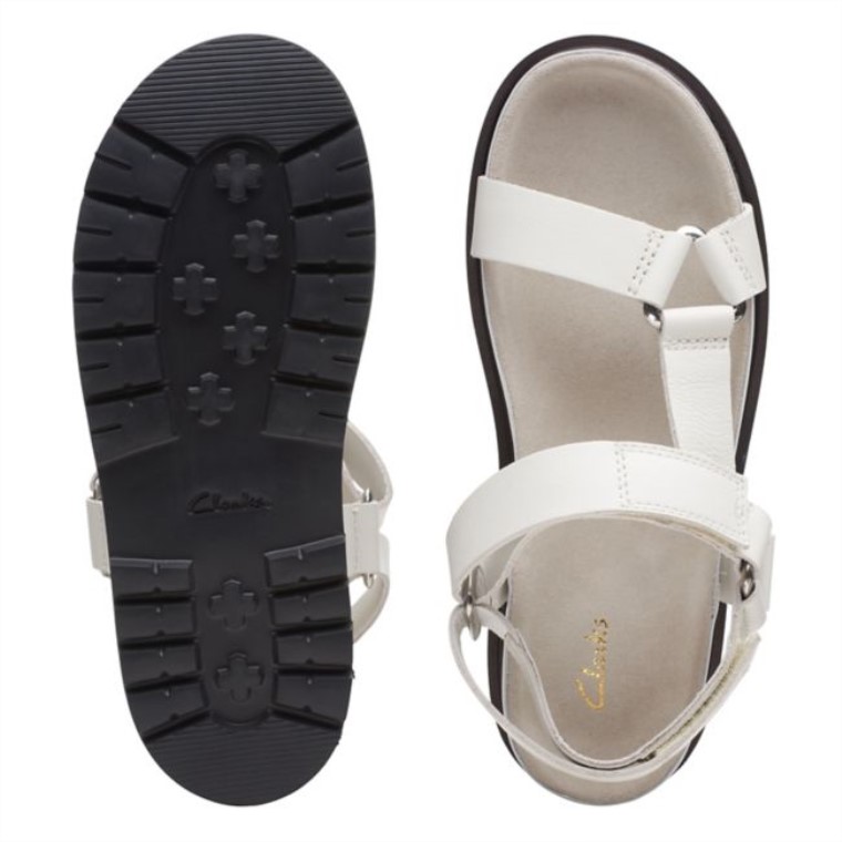 Cuero Blanco Clarks Orianna Sporty Cuero Blanco