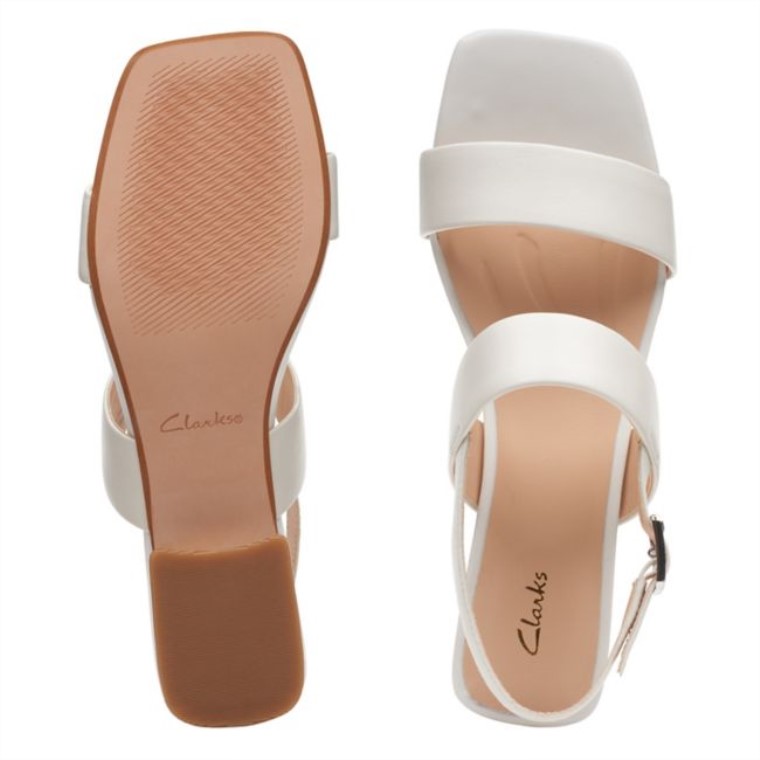 Cuero Blanco Clarks Seren25 Correa Cuero Blanco