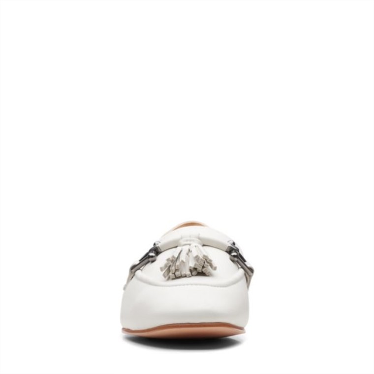 Cuero Blanco Pure 2 Borlas Cuero Blanco Clarks