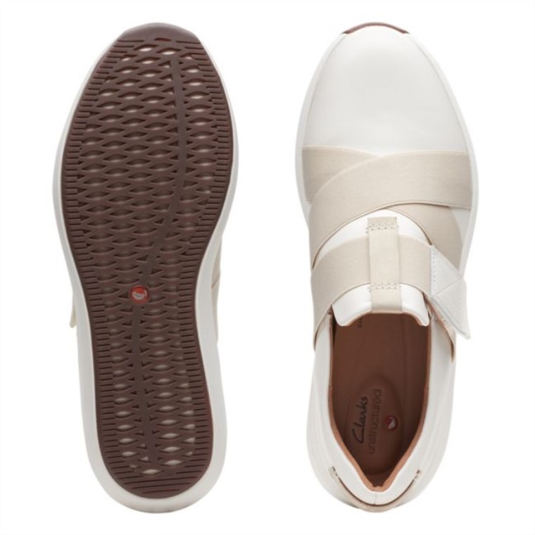 Correa De Cuero Blanco Un Rio Clarks De Cuero Blanco
