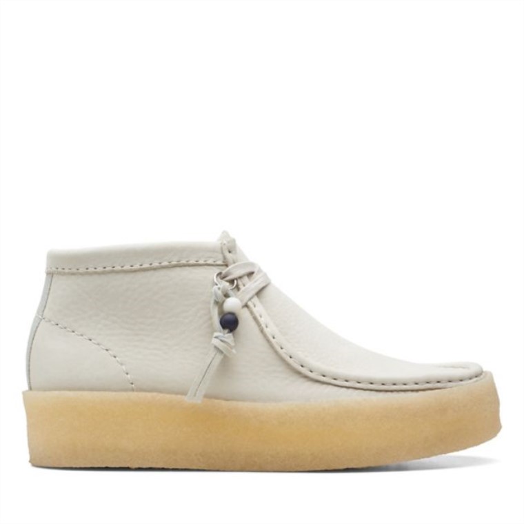 Bota De Copa Wallabee En Nobuk Blanco Clarks En Nobuk Blanco