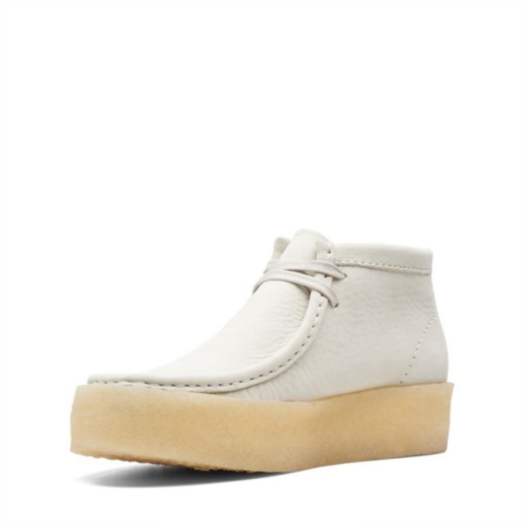 Bota De Copa Wallabee En Nobuk Blanco Clarks En Nobuk Blanco