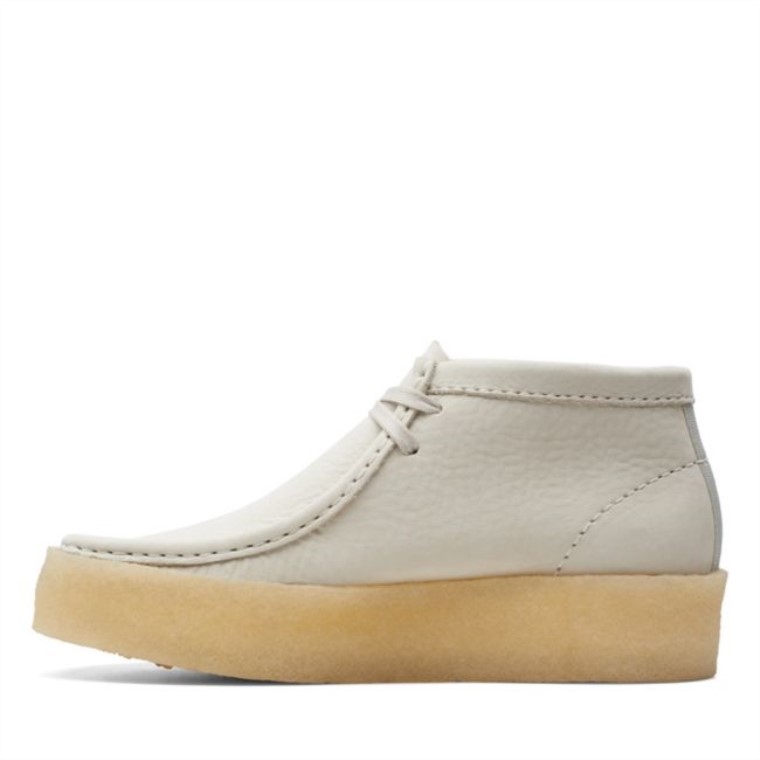 Bota De Copa Wallabee En Nobuk Blanco Clarks En Nobuk Blanco