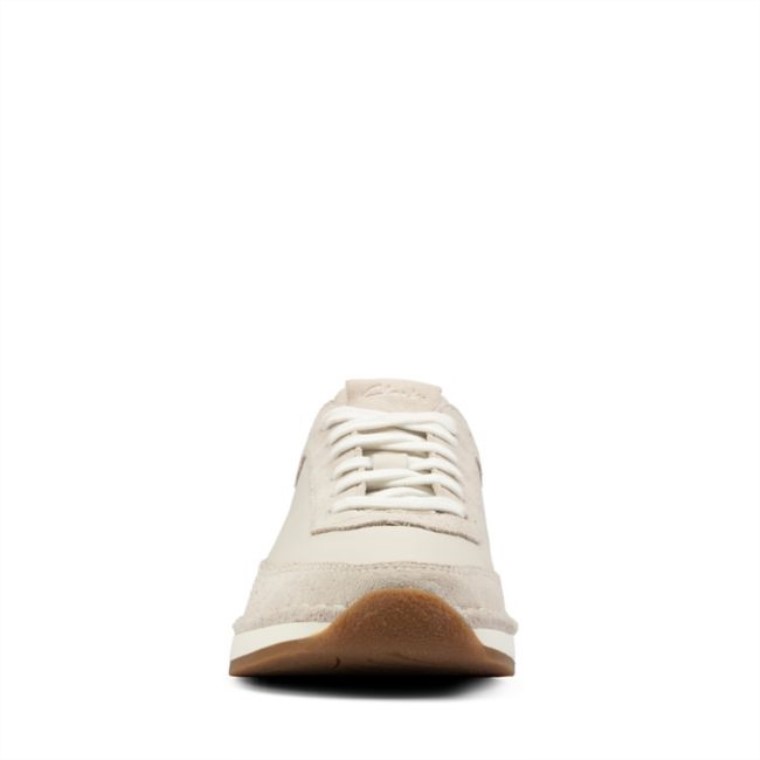 Gamuza Blanca Clarks Craft Run Encaje Gamuza Blanca