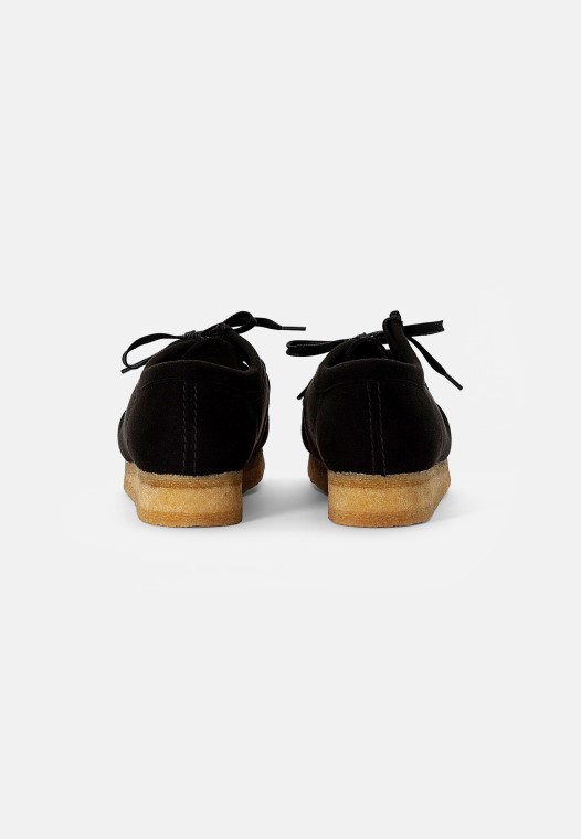 Zapatos Con Cordones Clarks Veganos Negros Wallabee Casuales