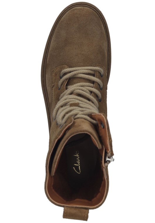 Botines Con Cordones Estilo Orinoco2 Ante Arena Oscuro Clarks