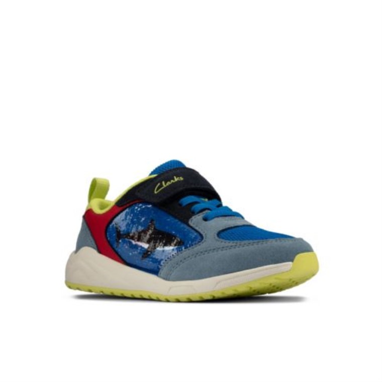 Aeon Flex Jnr F Fit Clarks Brillante Azul Combi