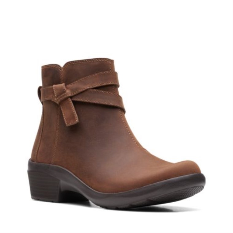Angie Especias Cuero Marrón Oscuro Clarks