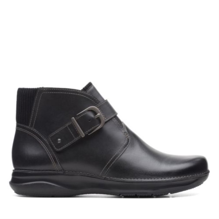 Clarks De Cuero Negro Medio Appley