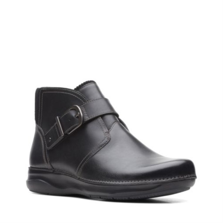 Clarks De Cuero Negro Medio Appley