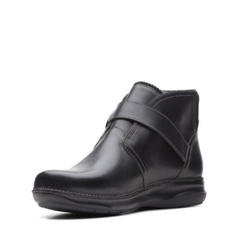 Clarks De Cuero Negro Medio Appley