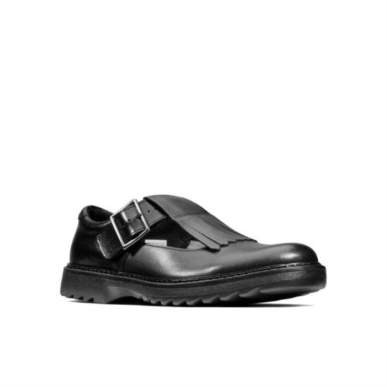 Asher Verve Jnr F Fit Clarks Cuero Negro