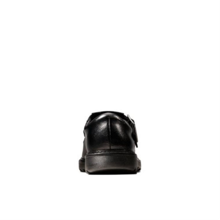 Asher Verve Jnr F Fit Clarks Cuero Negro
