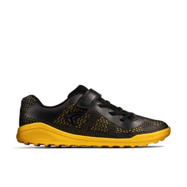 Premio Swift Jnr F Fit Clarks Negro/amarillo Bajo