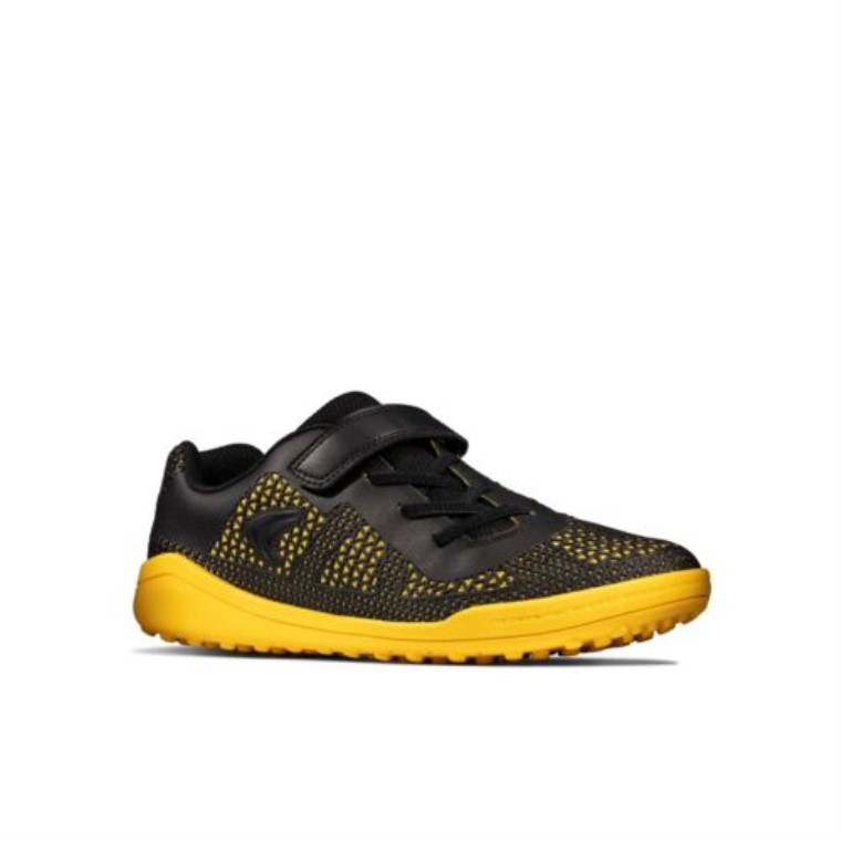 Premio Swift Jnr F Fit Clarks Negro/amarillo Bajo