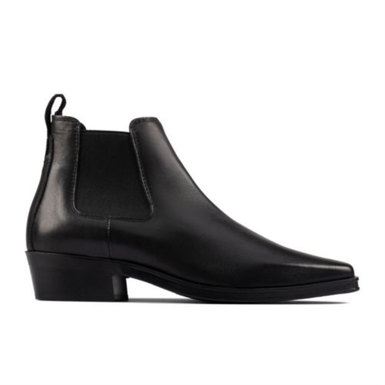 Top Clarks Alcina De Cuero Negro