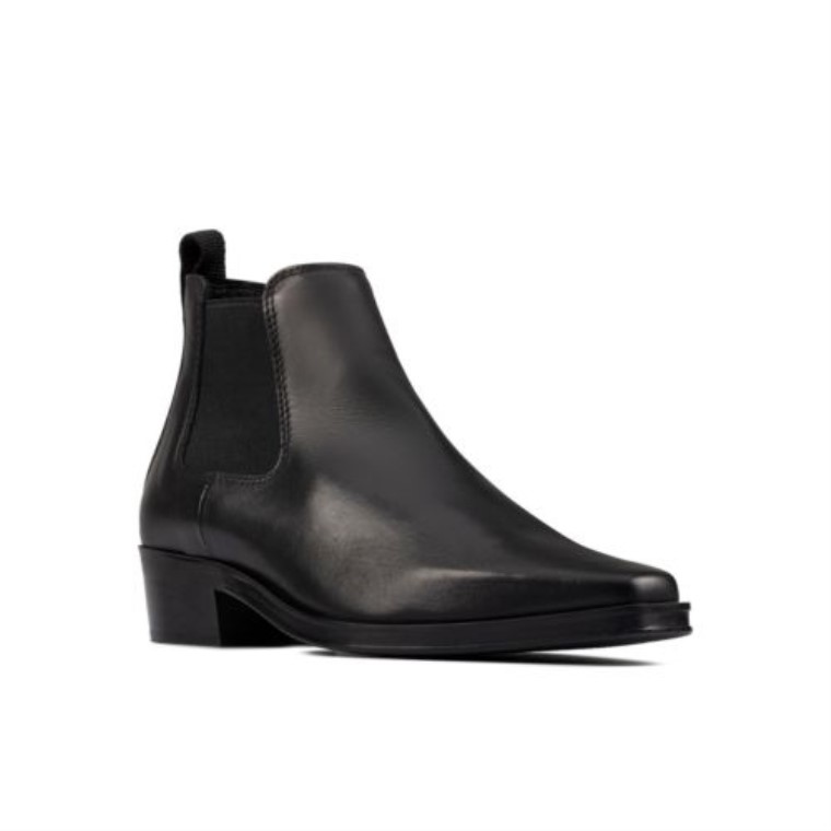 Top Clarks Alcina De Cuero Negro