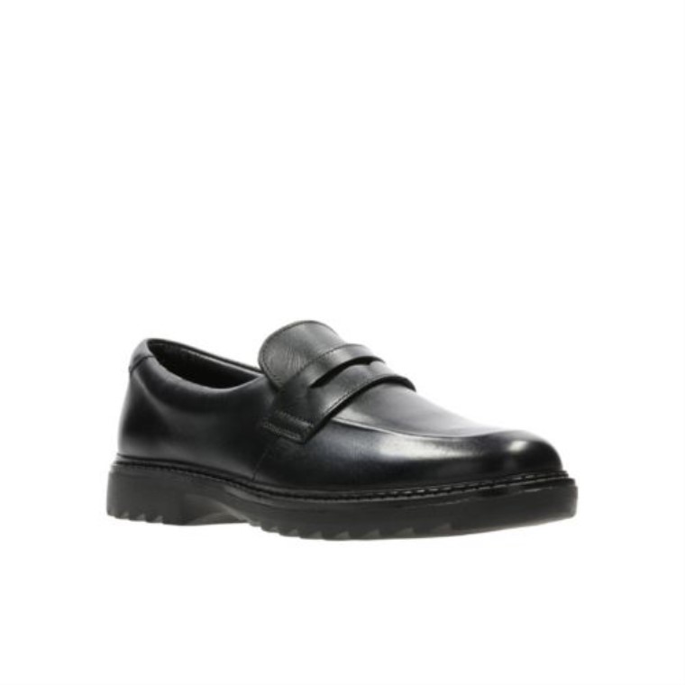 Cuero Negro Clarks Asher Stride Jnr F Fit