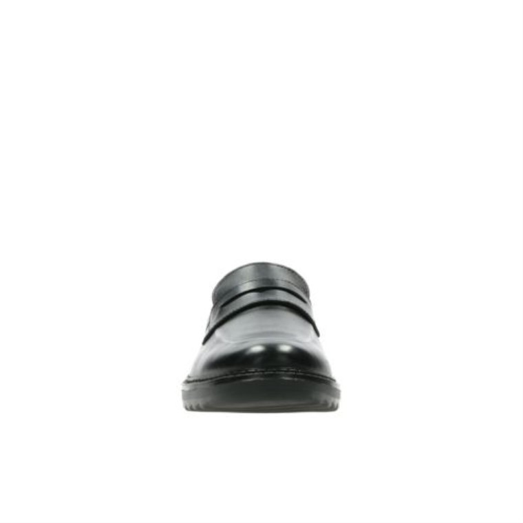 Cuero Negro Clarks Asher Stride Jnr F Fit