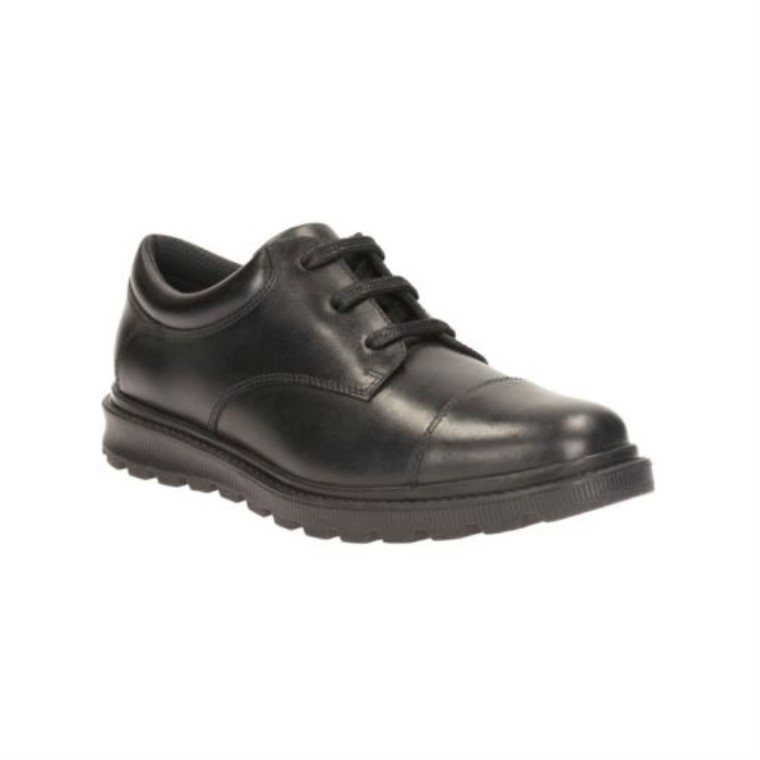 Cuero Negro Clarks Mayes Caminar Bl G Ajuste