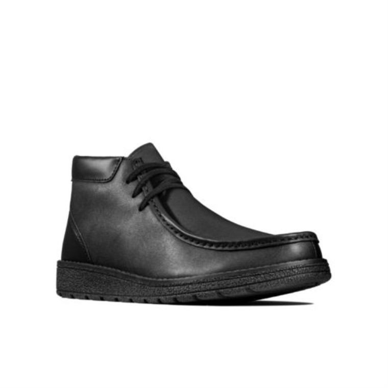 Cuero Negro Clarks Mendip Loop Jnr F Fit