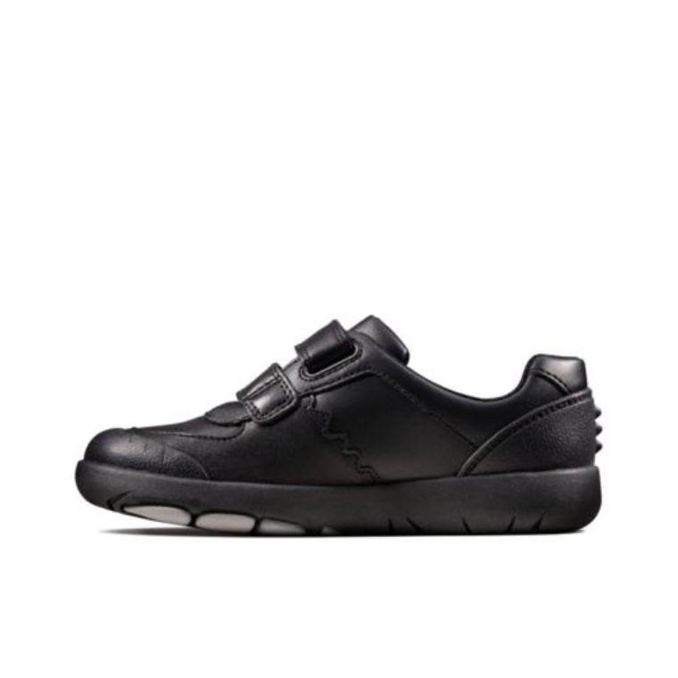 Cuero Negro Clarks Rex Pace Jnr F Fit