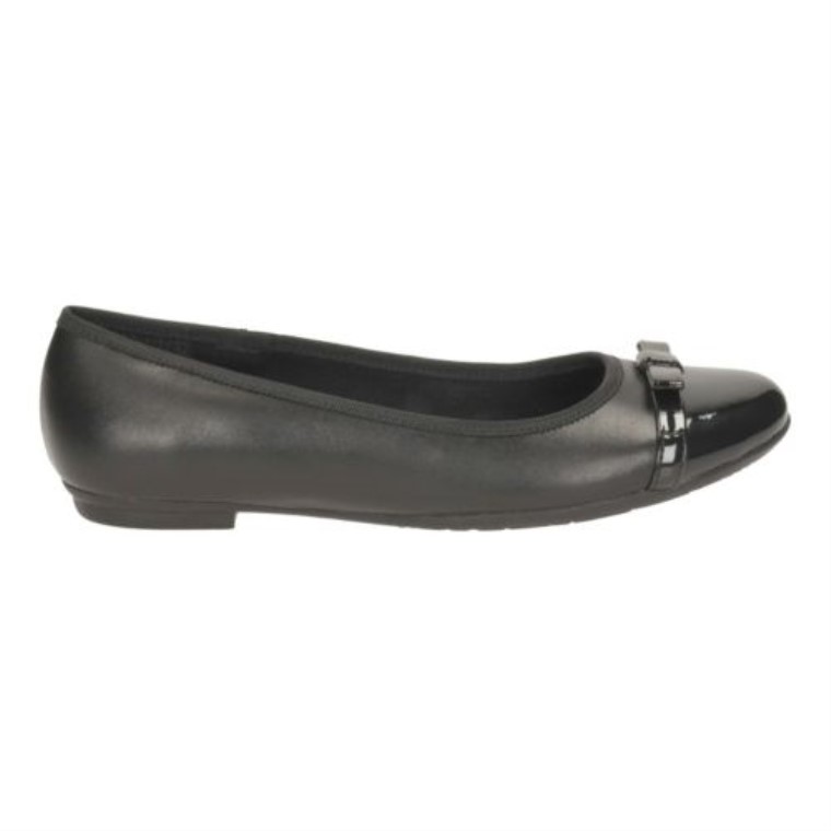 Cuero Negro Clarks Tizz Fizz Jnr- Ajuste F