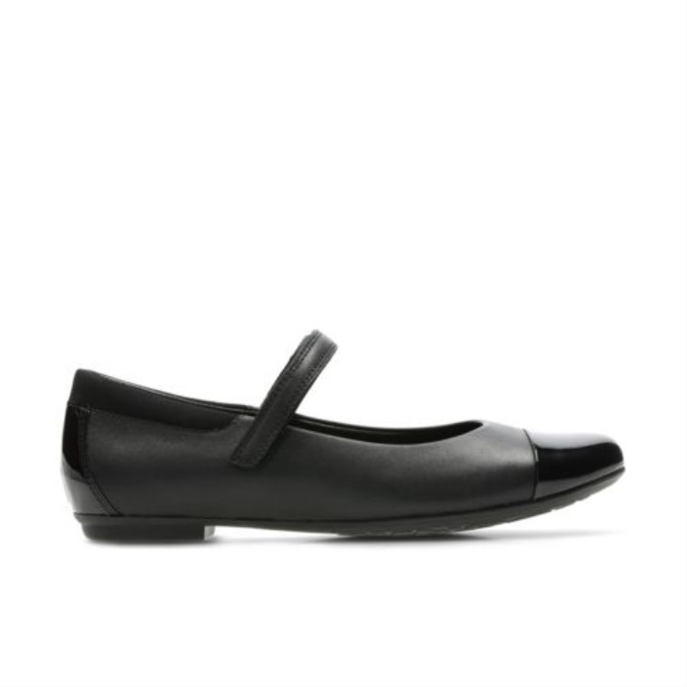 Cuero Negro Clarks Tizz Hablar Jnr G Ajuste