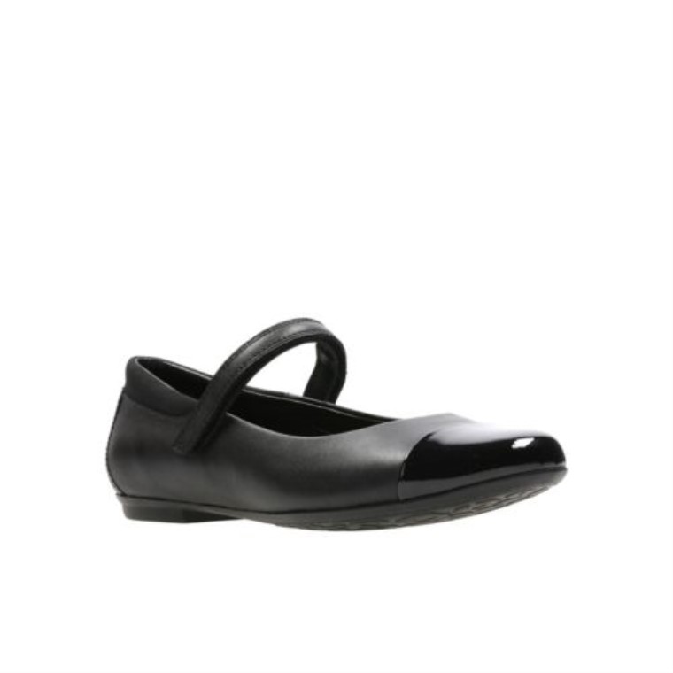 Cuero Negro Clarks Tizz Hablar Jnr G Ajuste