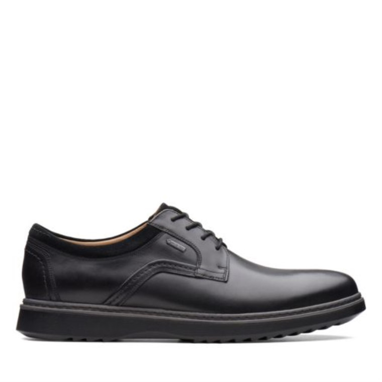 Cuero Negro Clarks Un Geo Lace Gtx