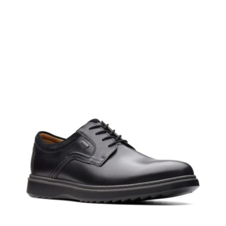 Cuero Negro Clarks Un Geo Lace Gtx