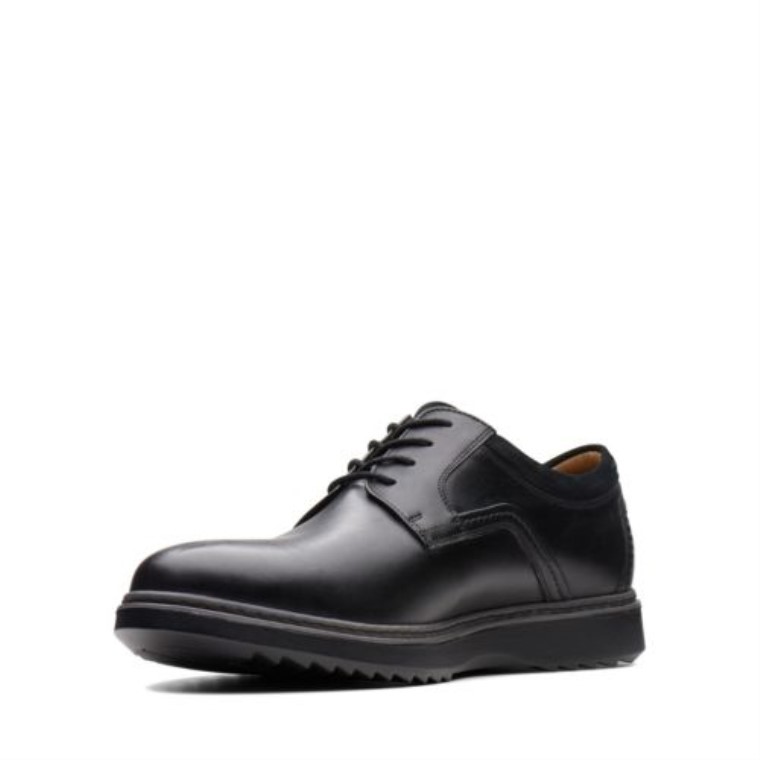 Cuero Negro Clarks Un Geo Lace Gtx