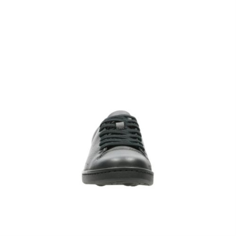 Cuero Negro Encaje Nate Jnr G Fit Clarks