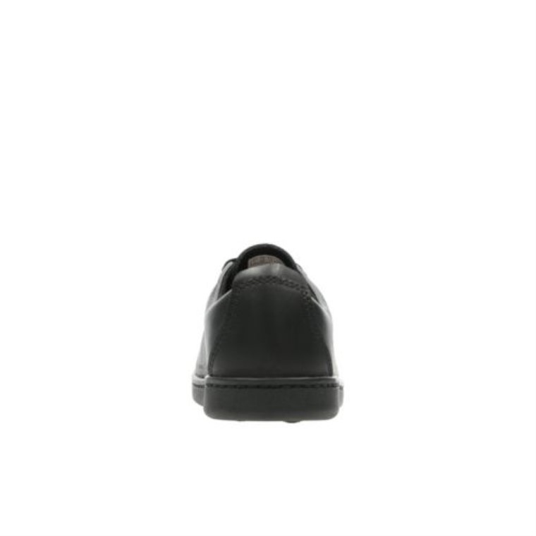 Cuero Negro Encaje Nate Jnr G Fit Clarks