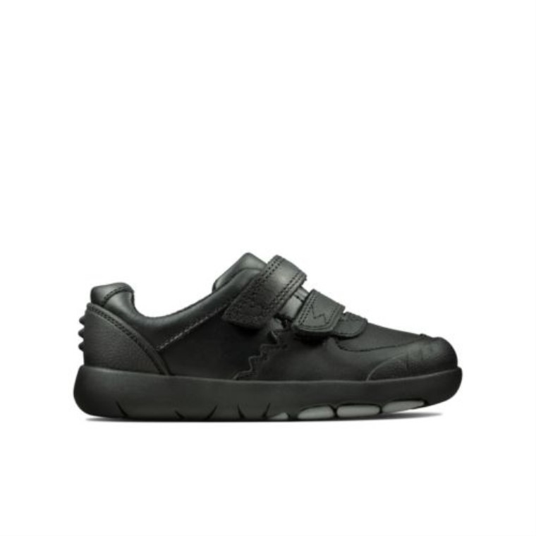 Negro Cuero Rex Pace Inf F Fit Clarks