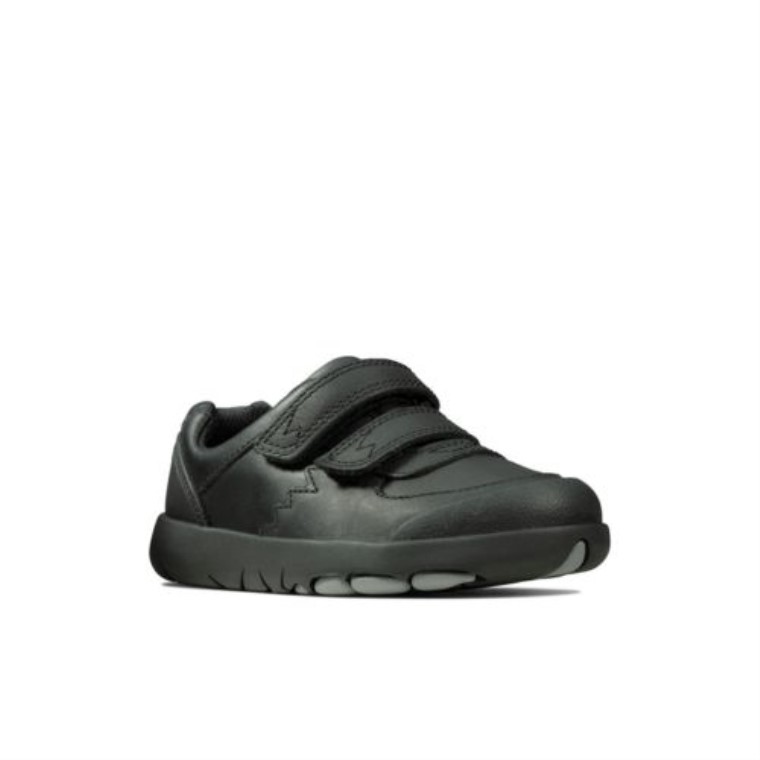 Negro Cuero Rex Pace Inf F Fit Clarks